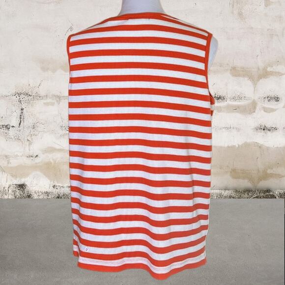 Karen Scott NWOT Women's Orange/Cream Lightweight Sweater Tank - Size Large - Picture 3 of 5